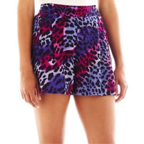 10/$25🦋 Decree Purple & Pink Animal Print Shorts - Size XL - Picture 1 of 11